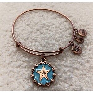 Alex + Ani Blue Enamel Starfish Bangle Bracelet